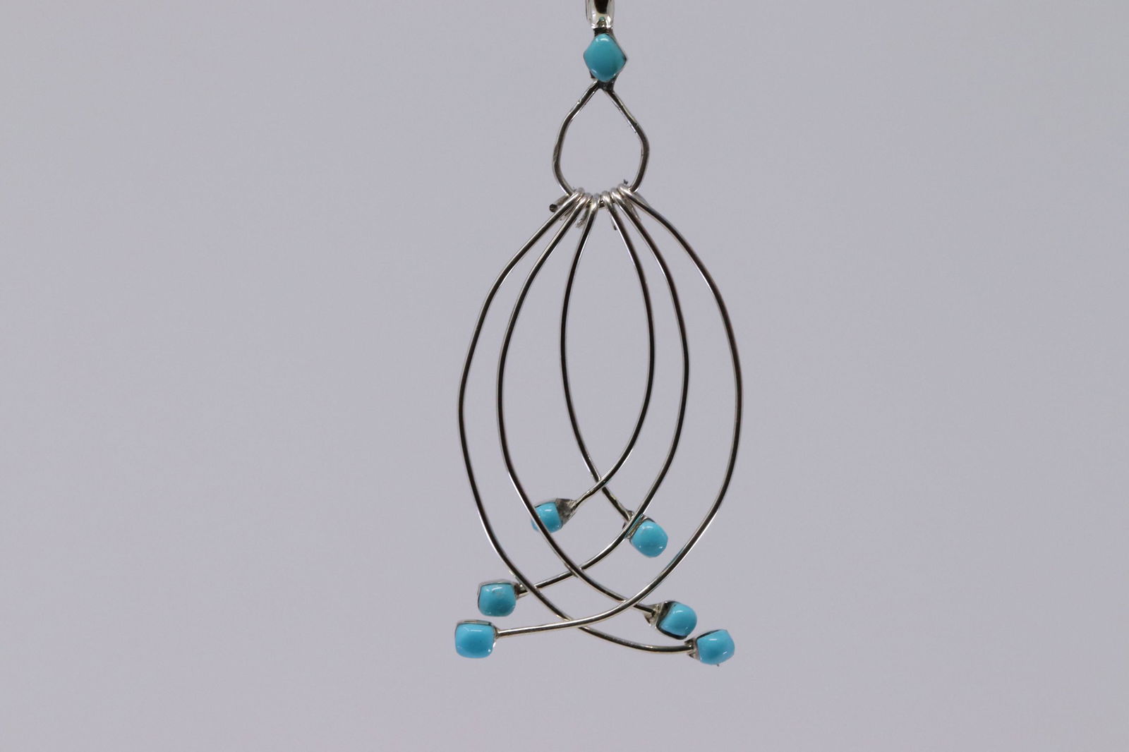 sterling silver pendant has 6 round wires with 6 (1 of 2)