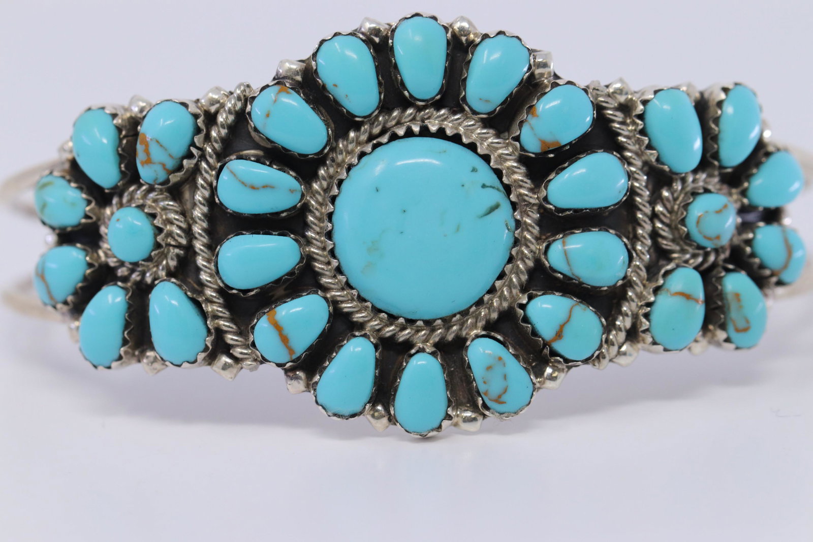 Navajo Native Turquoise Sterling Silver Handmade: This is a Navajo Native Turquoise Sterling Silver Handmade Bracelet By Darlene Benally. REF:I8453T0043