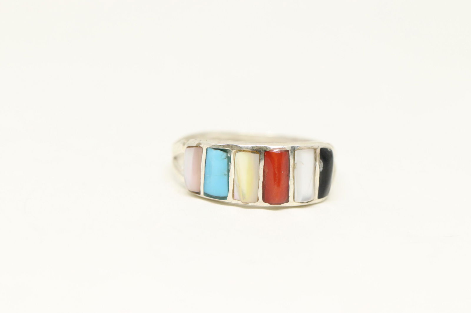 Native American Navajo Handmade Multi-Color Ring: This is a Native American Navajo Handmade Multi-Color Ring. Ring size is 8.00.