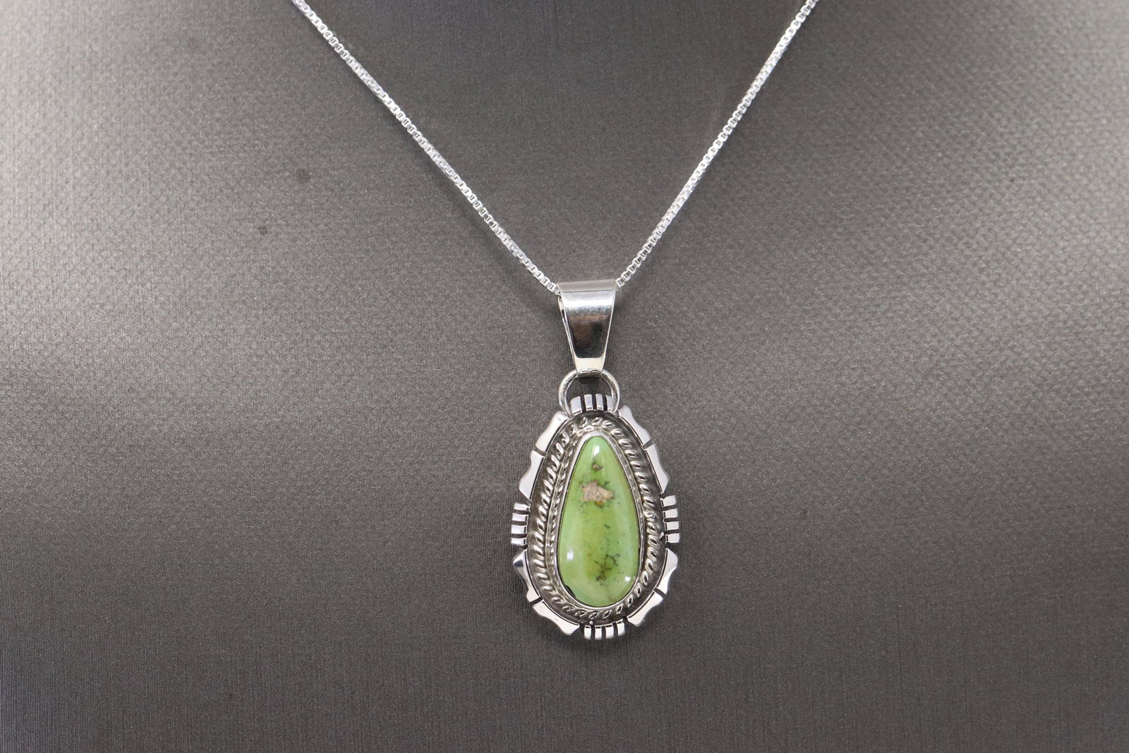 Native American Navajo Pendant Sonoran Turquoise: This is a Native American Navajo Pendant/Necklace Sonoran Turquoise Sterling By Nelson Johnson