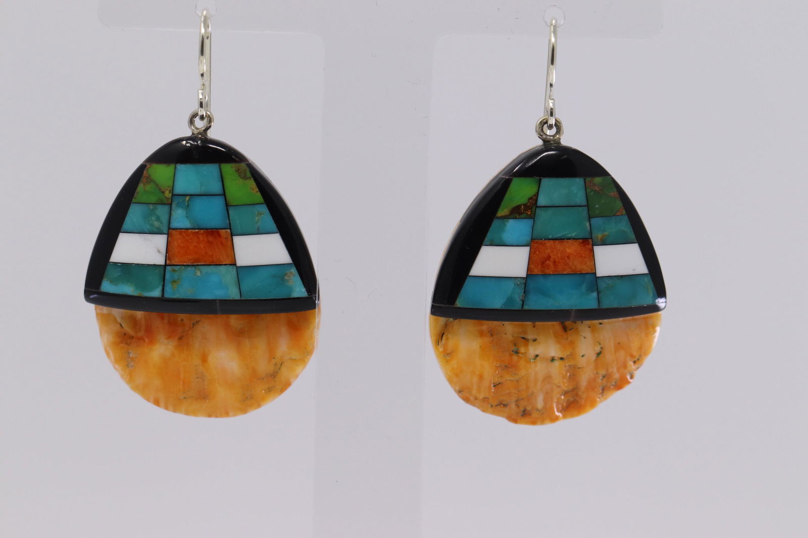 Southwestern Spiny Oyster Shell & Inlay Earrings (1 of 2)