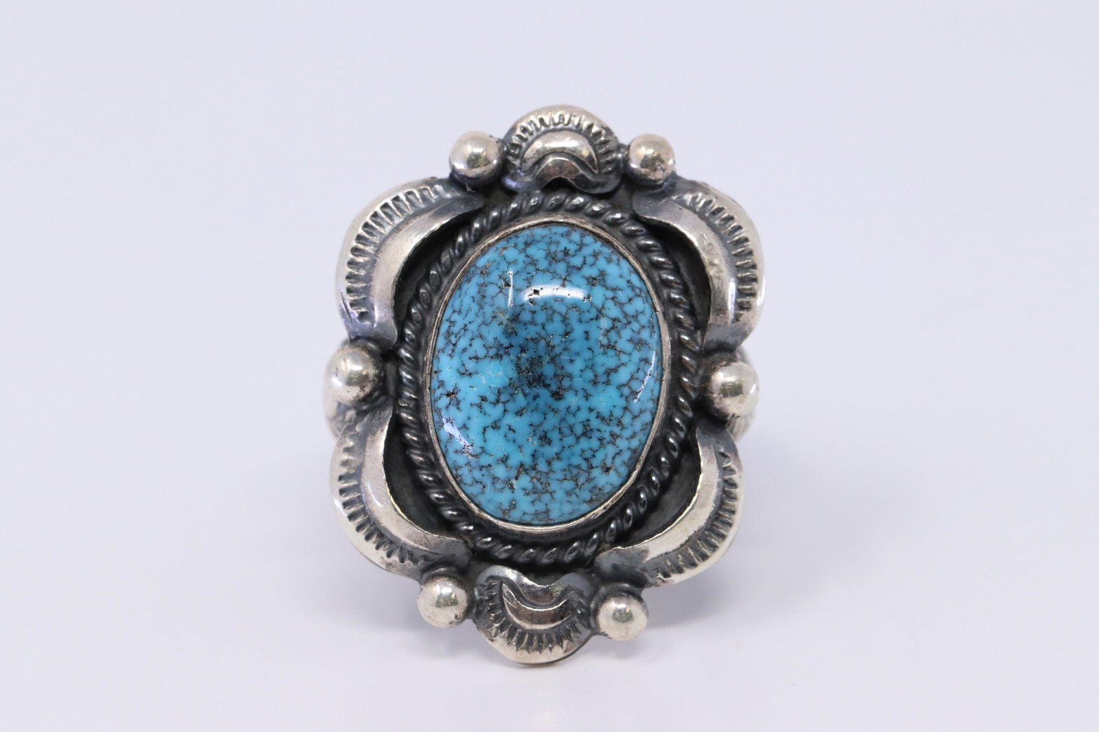 Native American Navajo Kingman Web Turquoise Ring By (1 of 5)