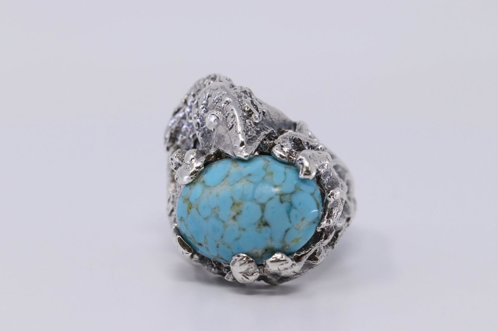 925 Silver Turquoise Iguana Ring. (1 of 4)