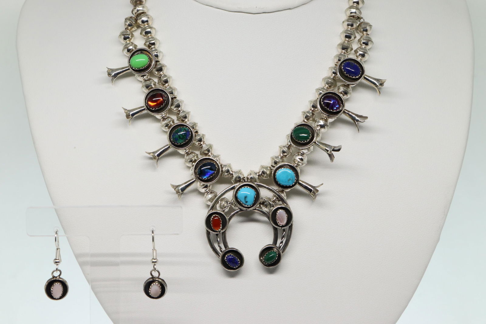 Navajo Multi-Color Gemstones Sterling Silver Handmade (1 of 6)