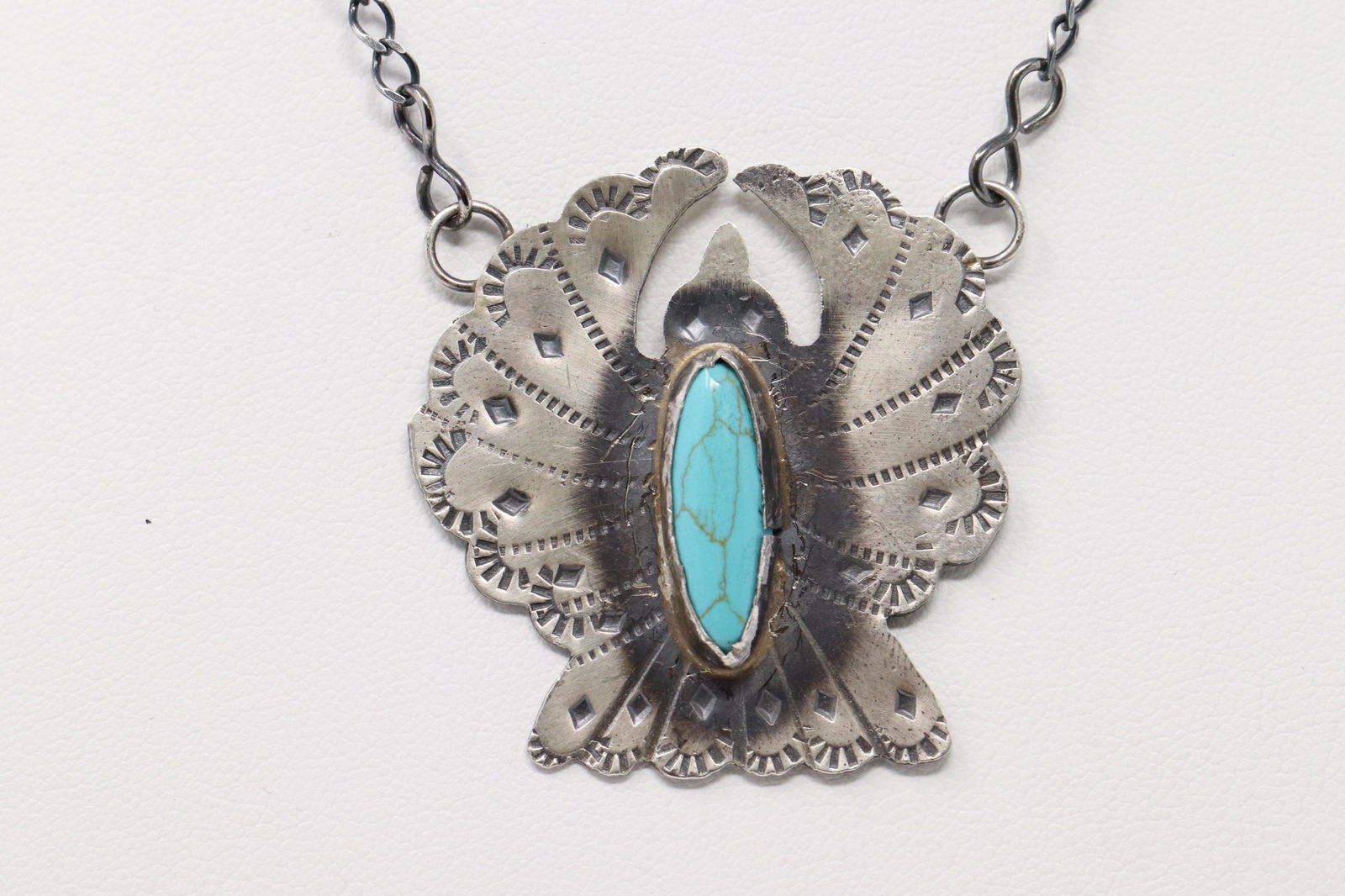 Native American  Sterling Silver Turquoise Thunderbird (1 of 4)