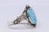 Navajo Native Kingman Spider Web Turquoise Sterling - 2