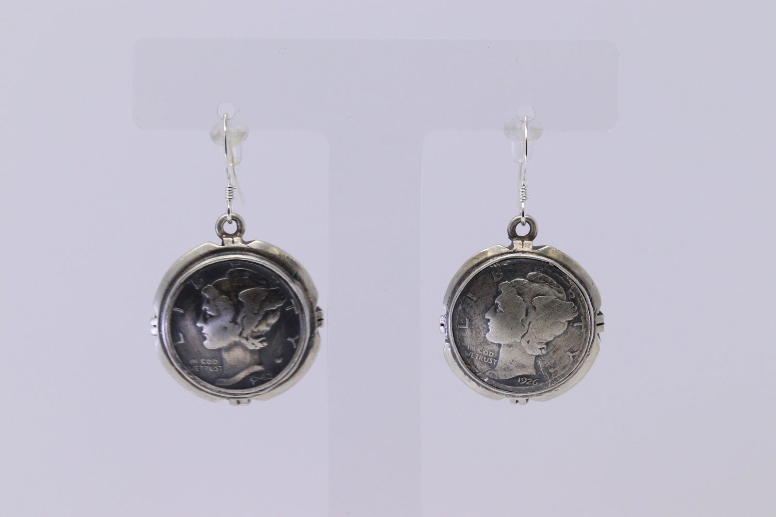 Native American Navajo Mercury Dime & Sterling Earrings (1 of 3)