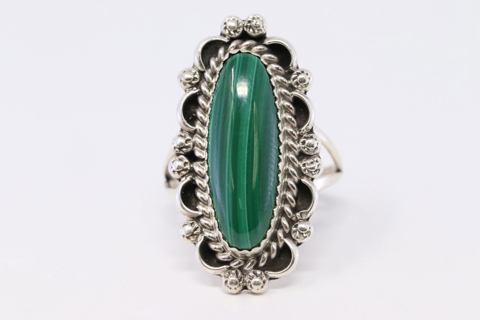 Native American Navajo Sterling Silver Green Malachite (1 of 3)