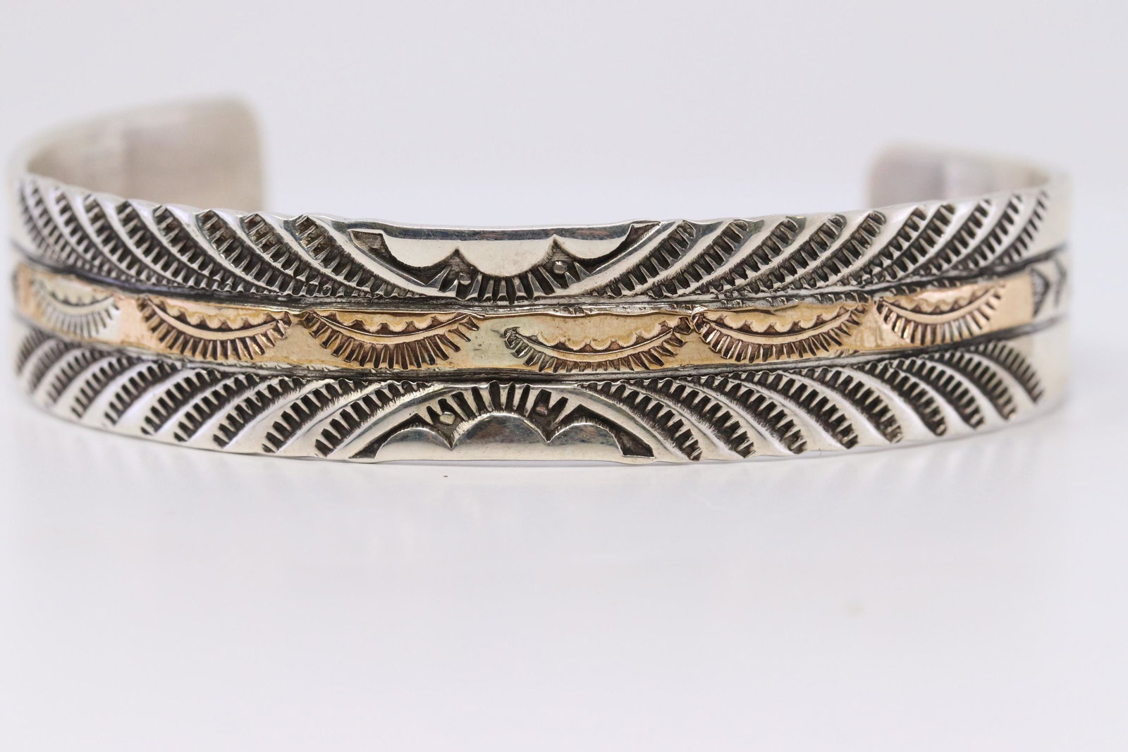 Navajo Handmade Sterling Silver Cuff Bracelet By Rick: This is a Native American Navajo Handmade Sterling Silver Cuff Bracelet By Rick Enrico.