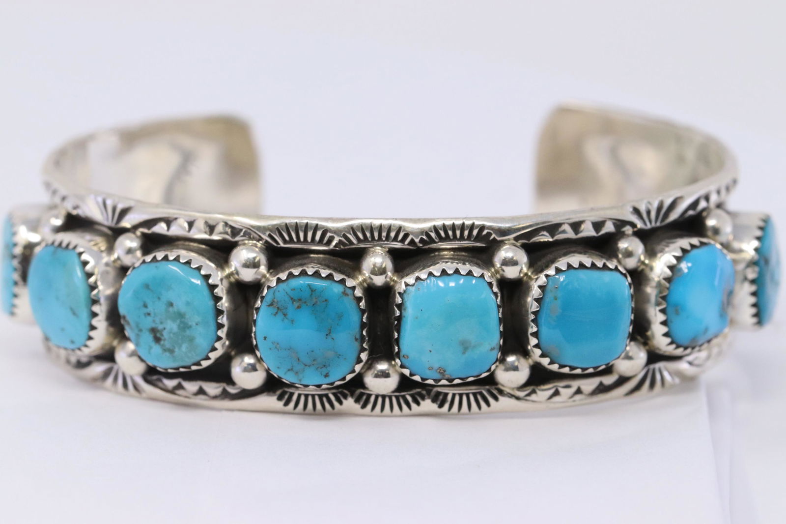 Navajo Handmade Sterling Silver Multi Stone Turquoise (1 of 4)