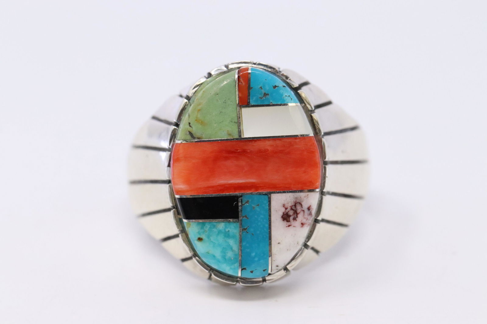 Navajo Native American Sterling Silver Multi Stone (1 of 3)