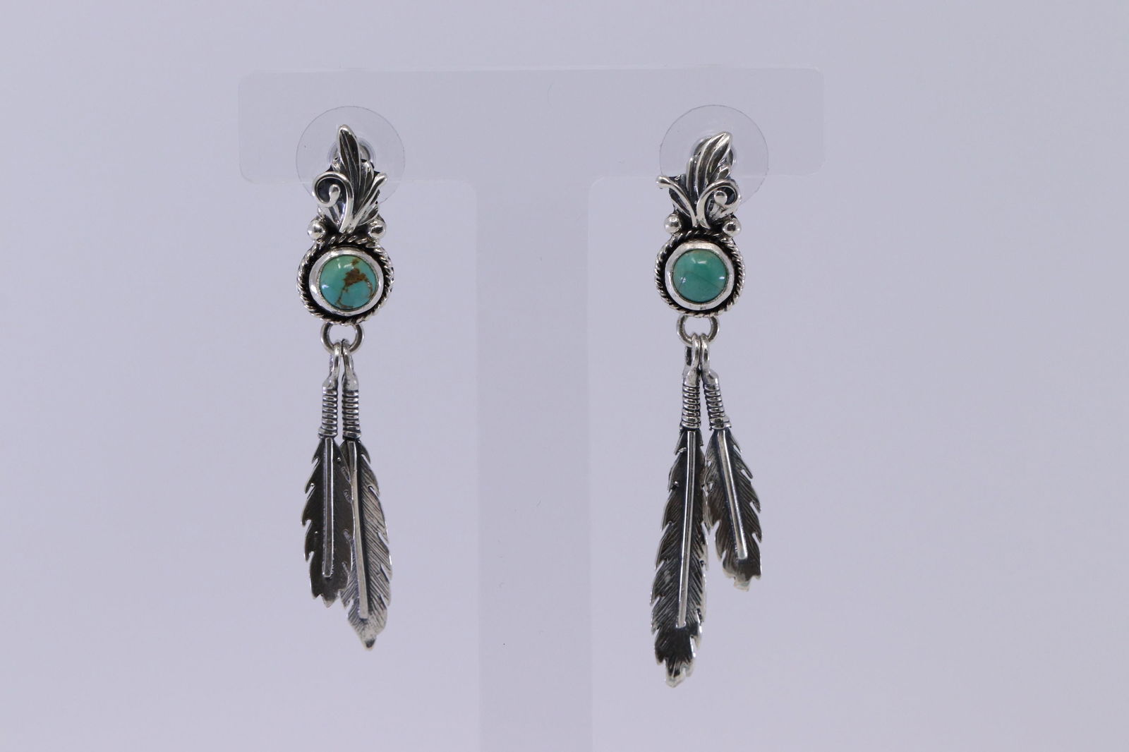 Native American Navajo Handmade Turquoise Feather (1 of 4)