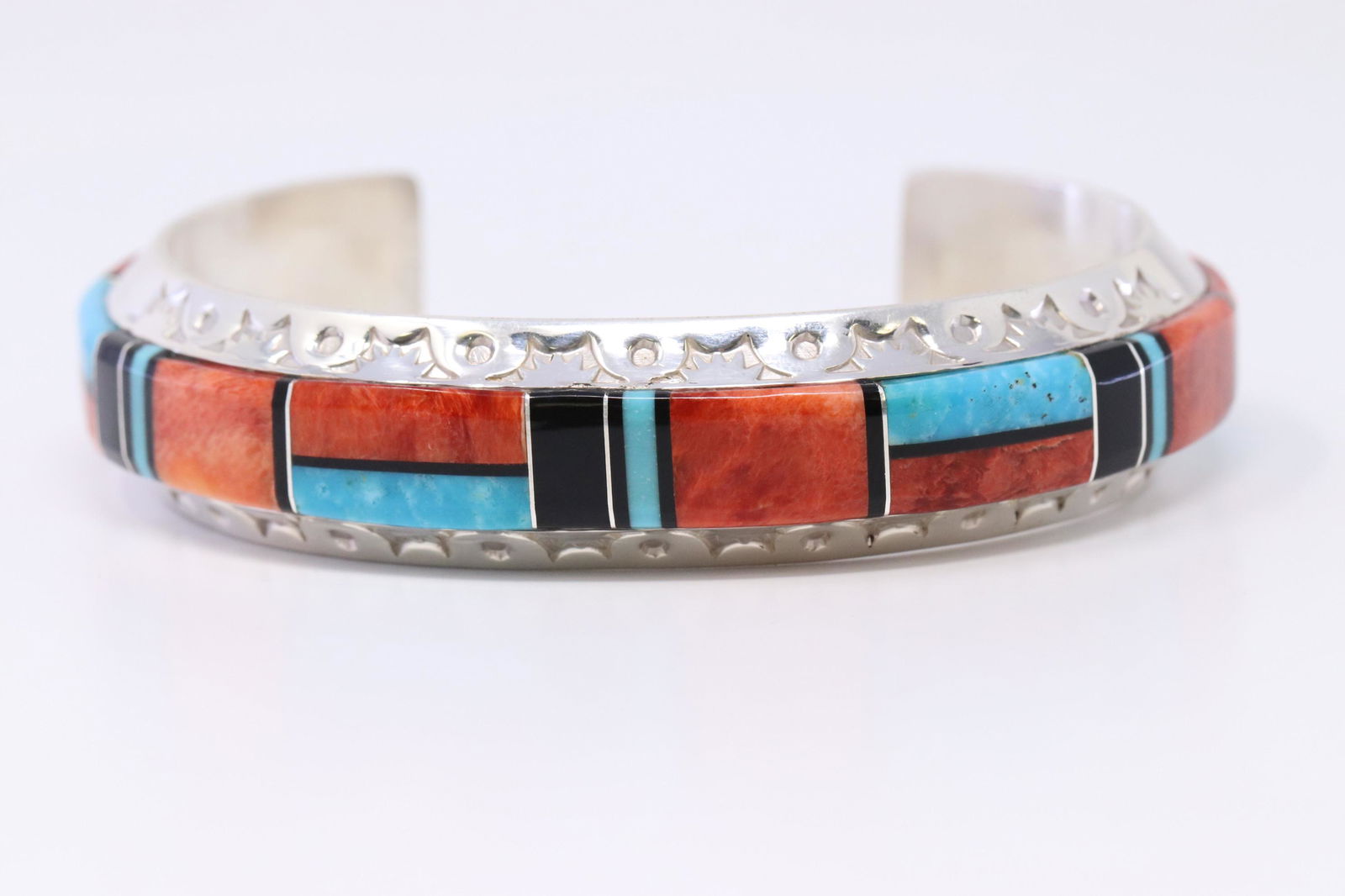 Navajo Sterling Silver Turquoise Spiny (1 of 4)