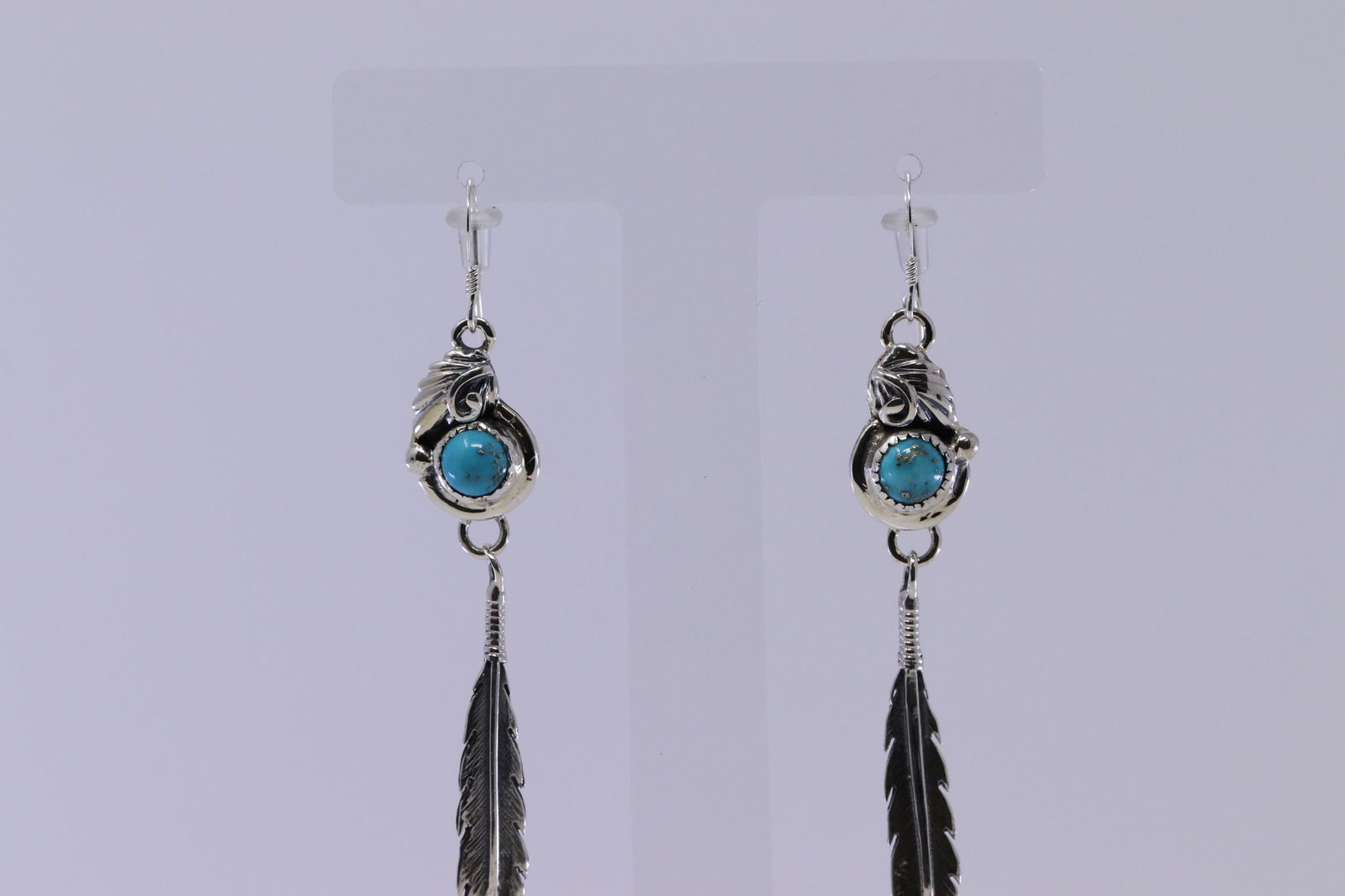 Native America Navajo Handmade Turquoise Feather (1 of 3)