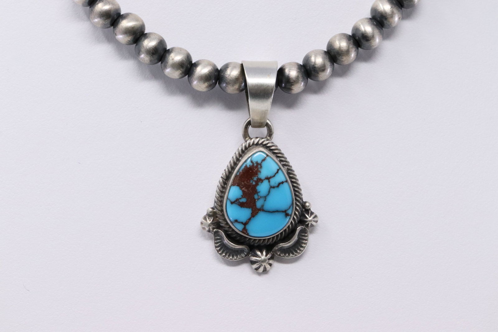 Native American Navajo Handmade Turquoise Pendant By (1 of 4)