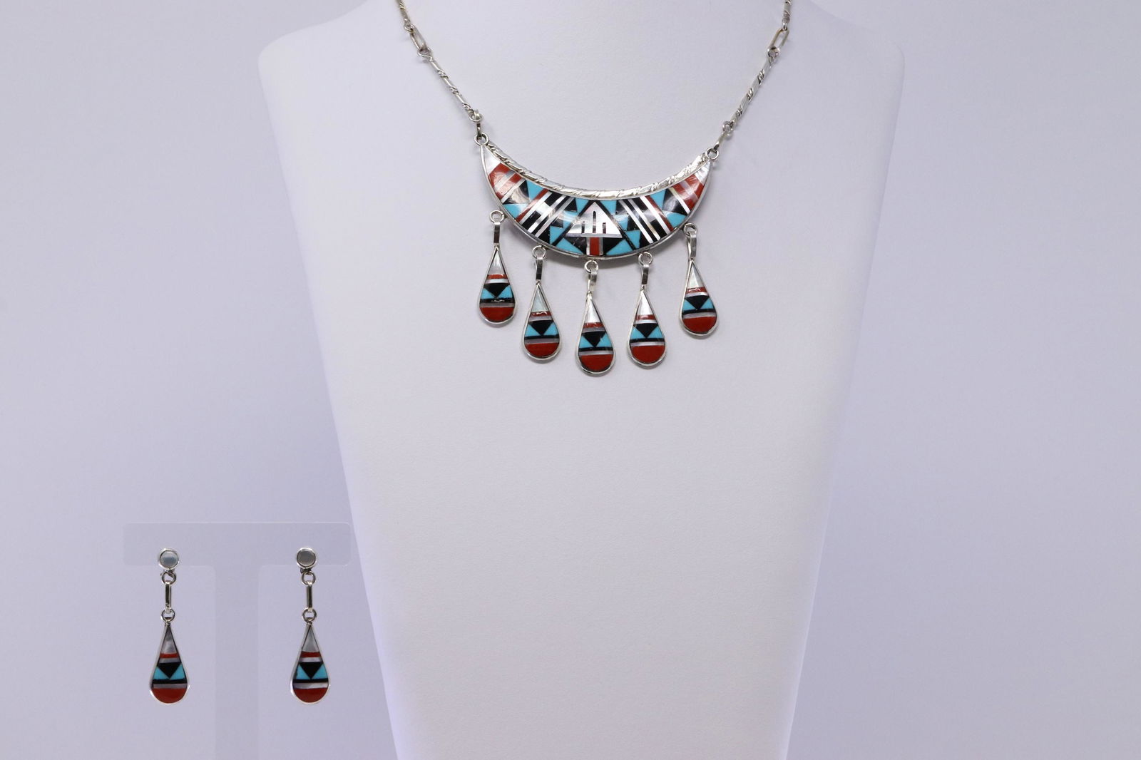 Native American Zuni Handmade Multi-Stone Inlay (1 of 6)