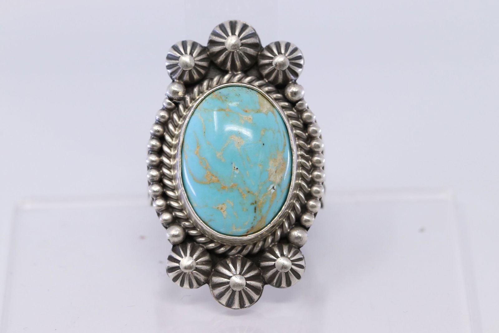 Navajo Sterling Silver Handmade Turquoise Ring By M&R (1 of 4)