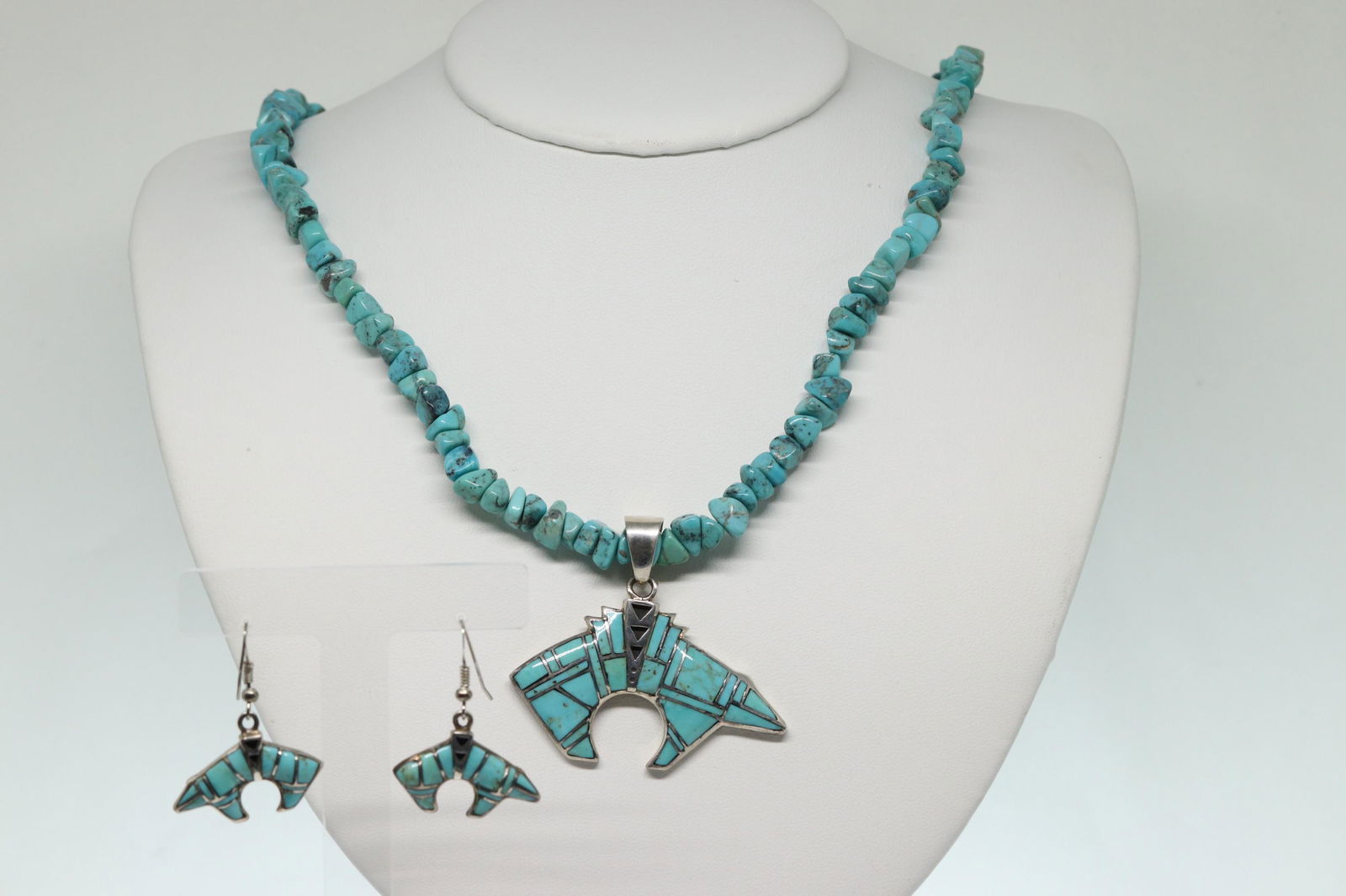 Native American Navajo Sterling Silver Bear Set By (1 of 6)