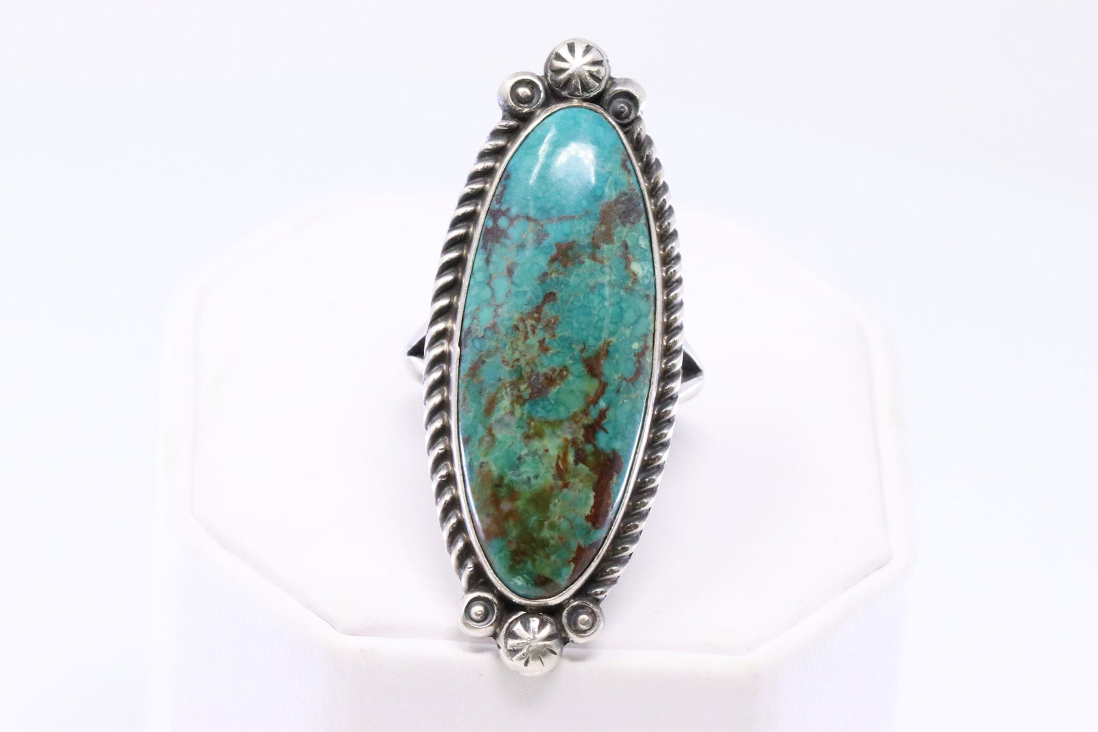 Native American Navajo Handmade Turquoise Sterling Ring (1 of 4)