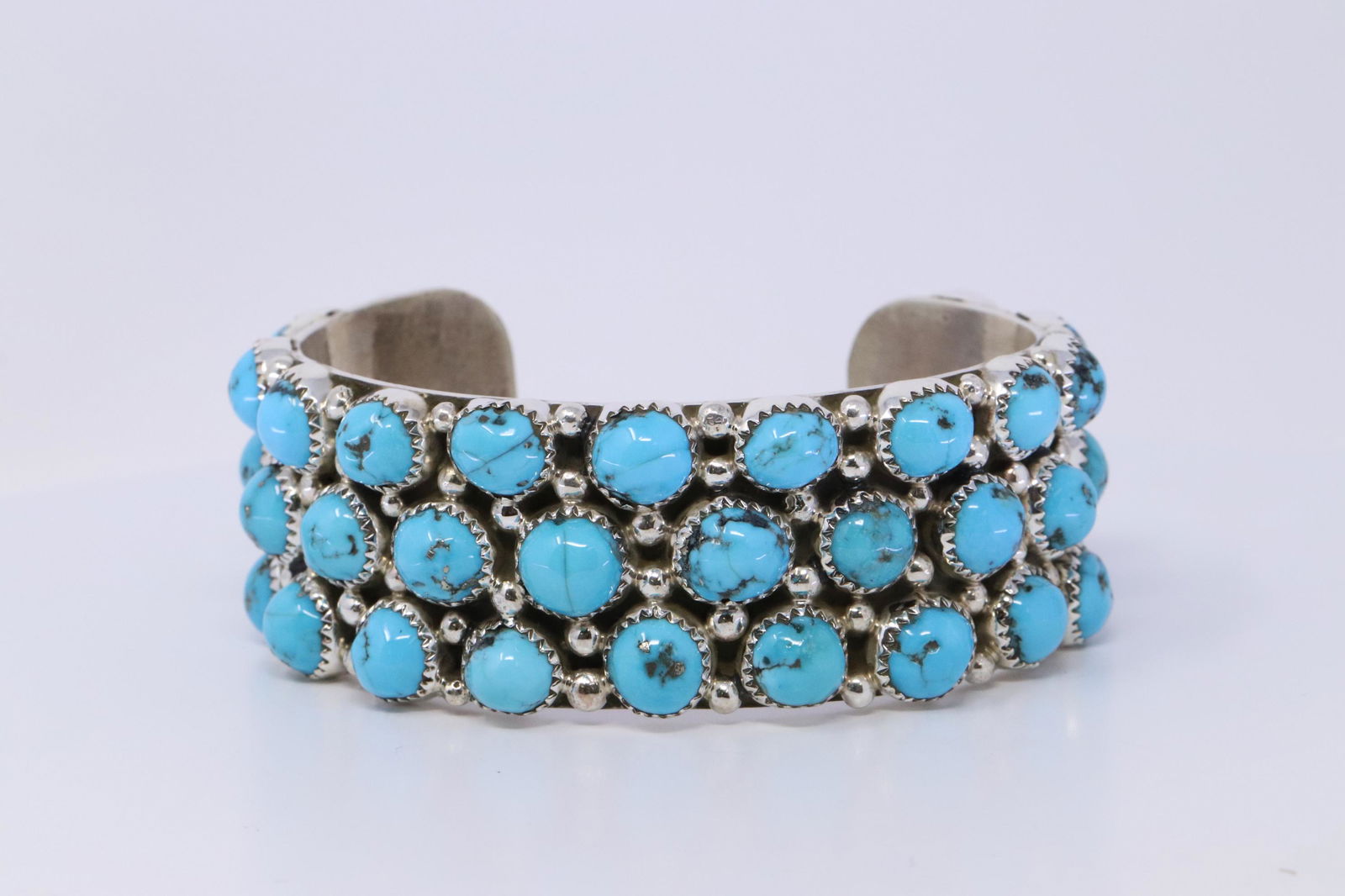 NATIVE AMERICAN NAVAJO STERLING SILVER TURQUOISE CUFF (1 of 4)