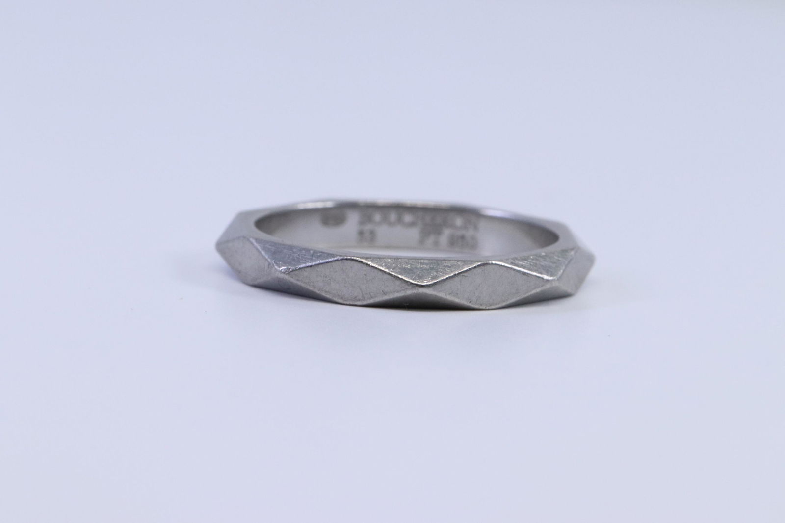 Boucheron Pt950 Facet Ring: Boucheron Pt950 Facet Ring. Ring size: 6.25 - 53. Total weight: 5.03 grams.