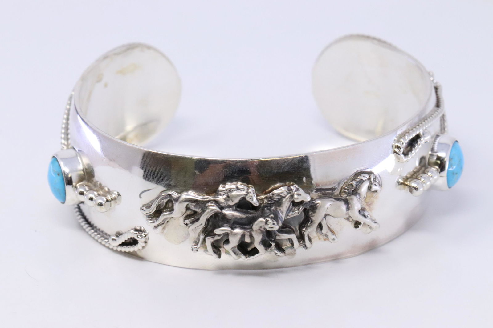 Navajo Horse Bracelet .925 Sterling Silver With (1 of 4)