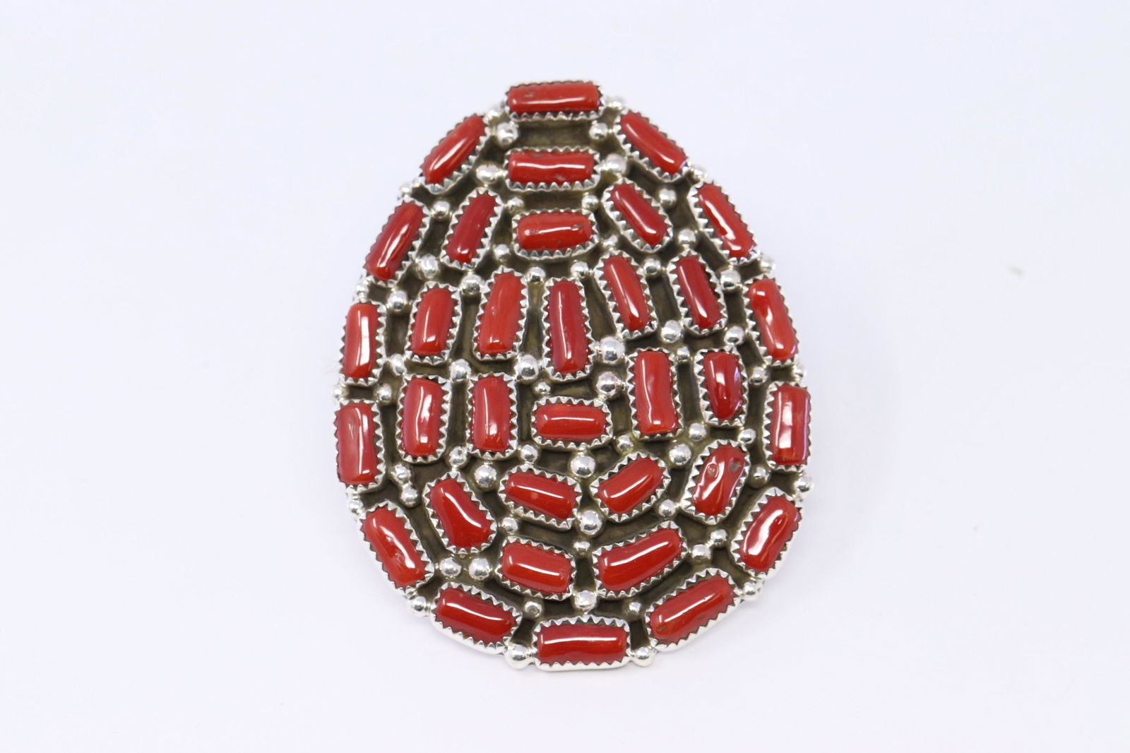 Native American Navajo Handmade Sterling Silver Coral (1 of 5)