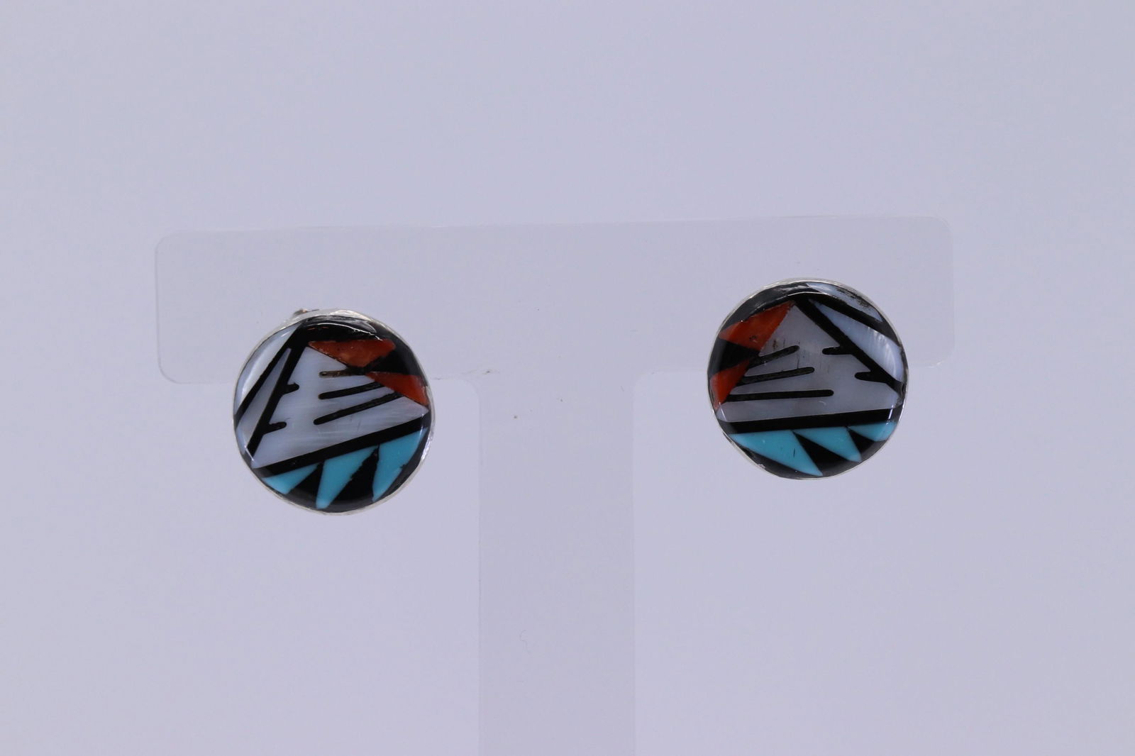 Native American Zuni Handmade Inlay Post Earring's (1 of 3)