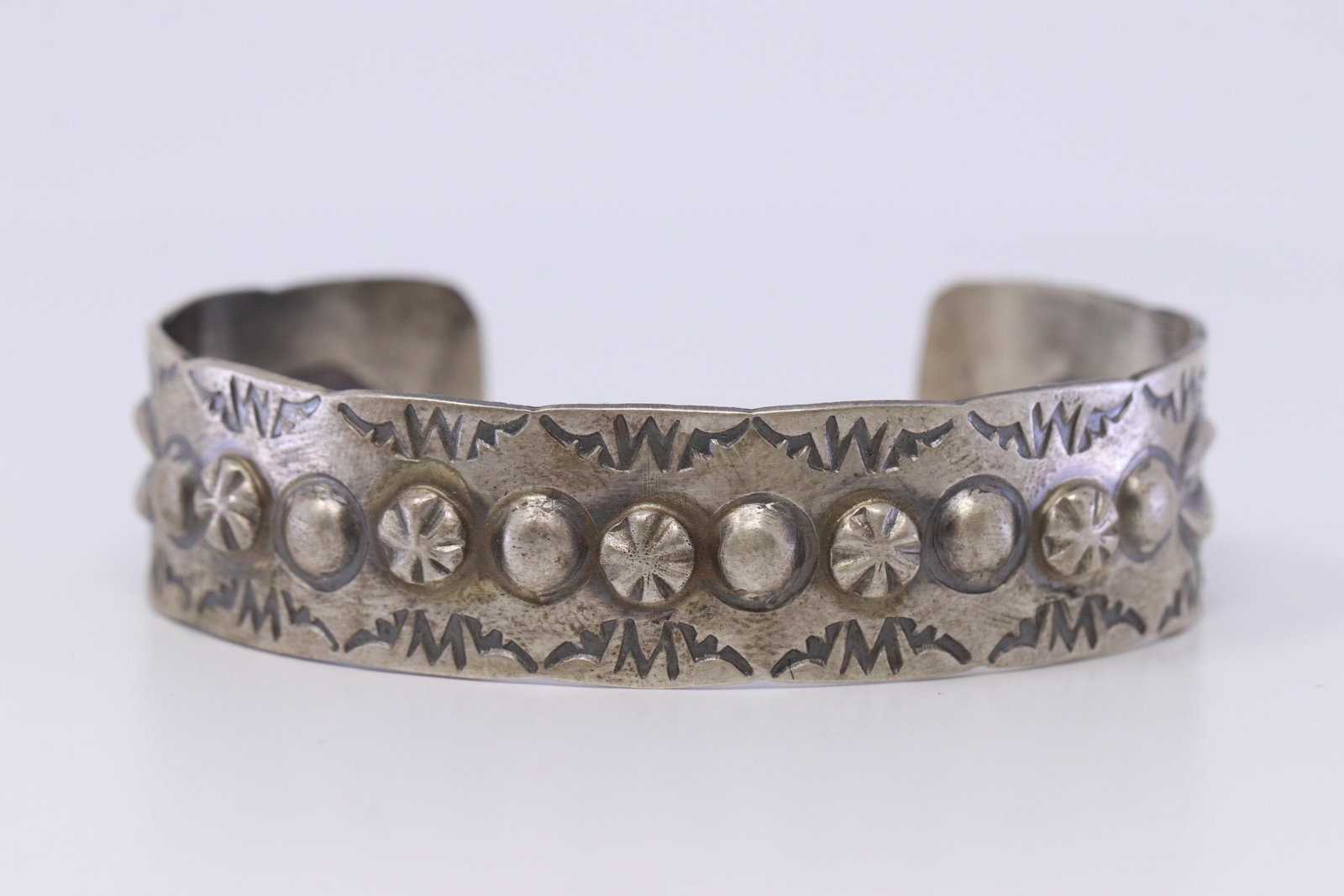 Native American Navajo Handmade Sterling Silver Solid: This is a Native American Navajo Handmade Sterling Silver Solid Bracelet By Tim Yazzie.