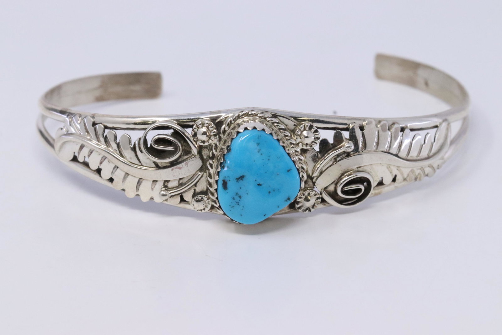 Native American Navajo Sterling Silver Turquoise: This is a Native American Navajo Sterling Silver Turquoise Bracelet By Renee Yazzie