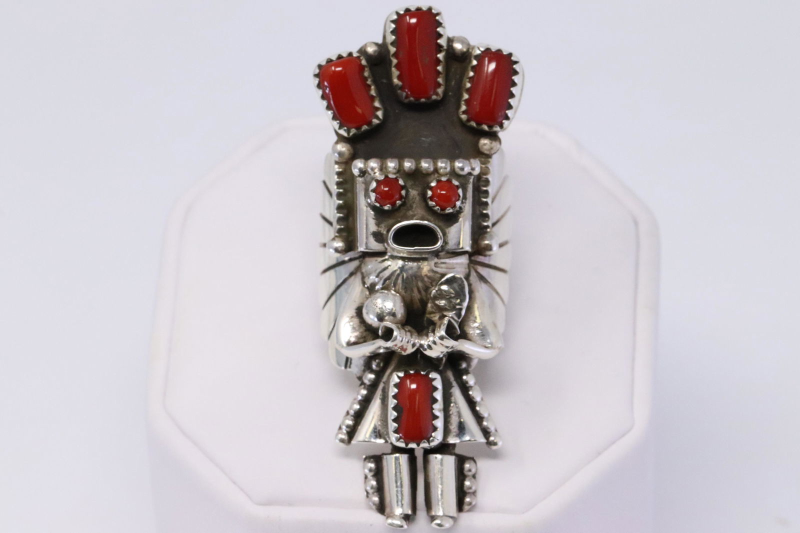 Native American Navajo Handmade Sterling Silver Coral (1 of 5)