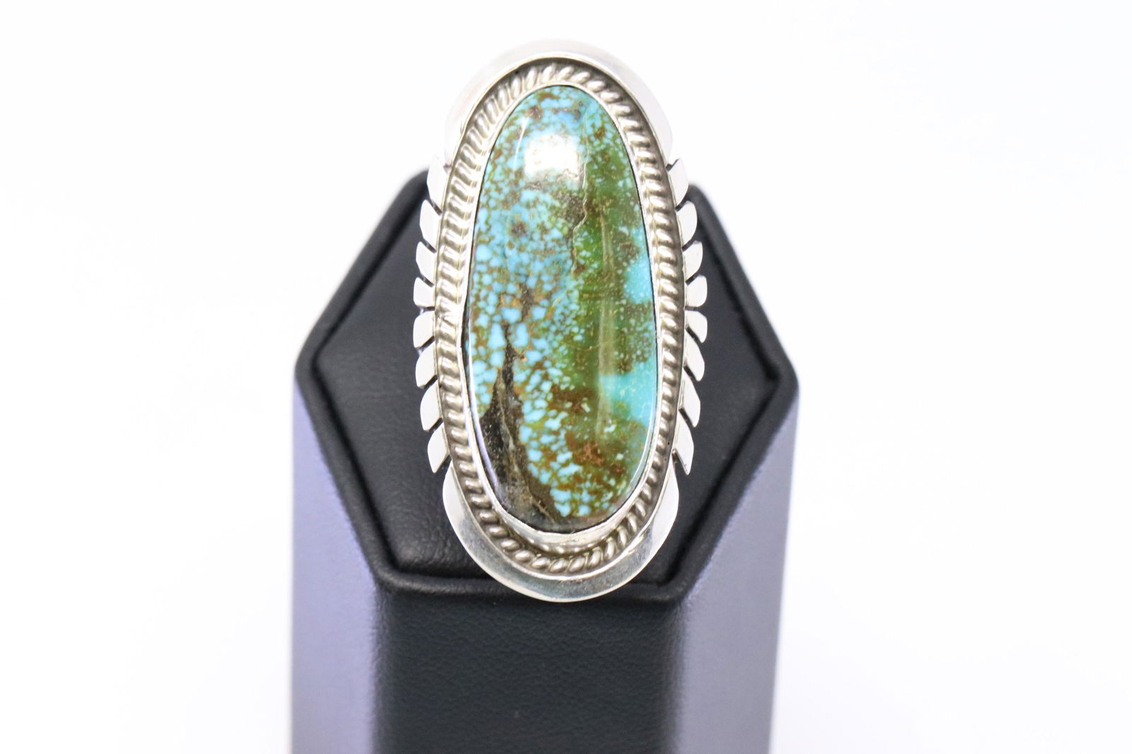 Navajo Handmade Sterling Silver Turquoise Ring By (1 of 4)
