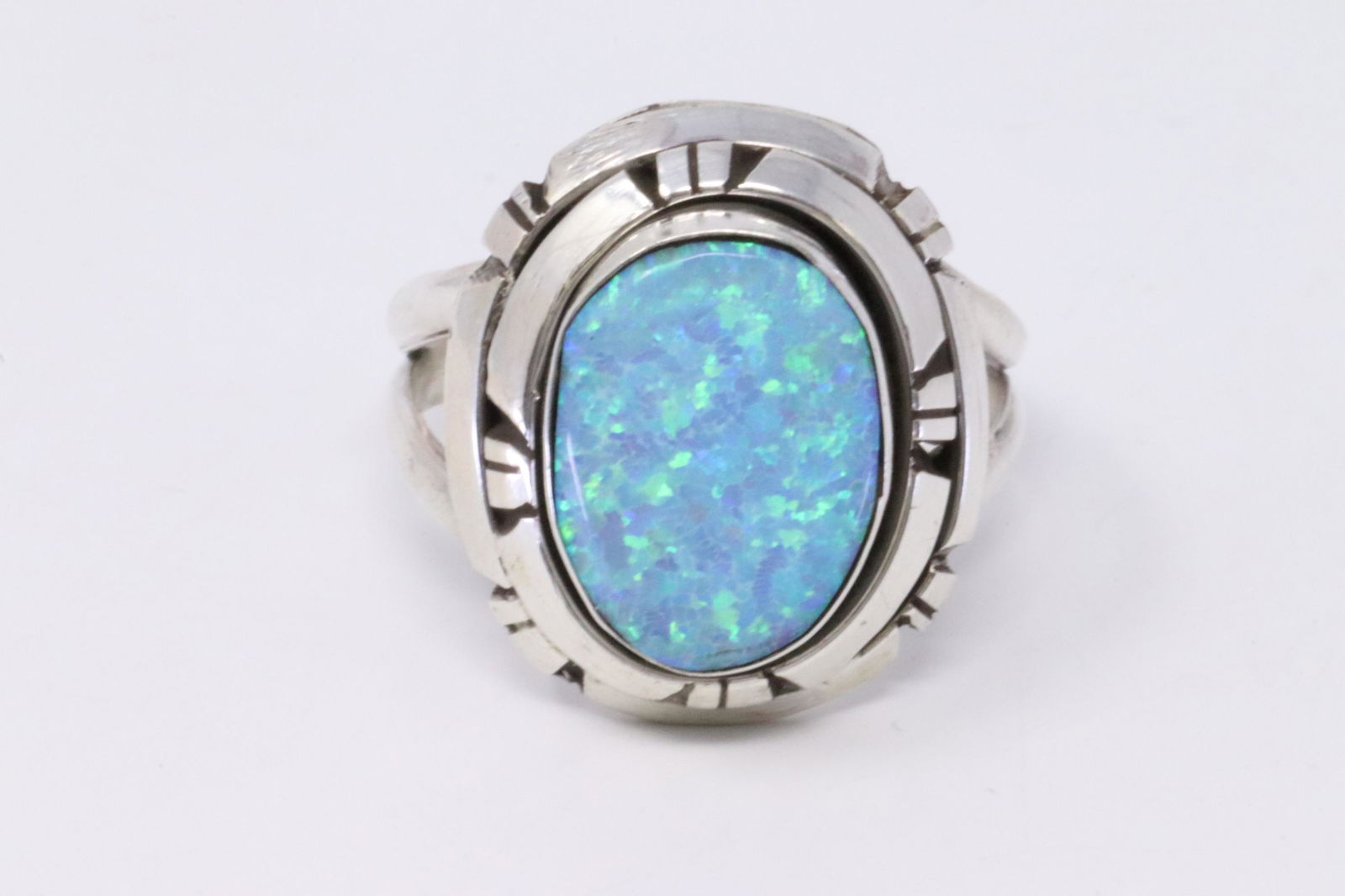 Native American Navajo Handmade Sterling Silver Opal (1 of 5)