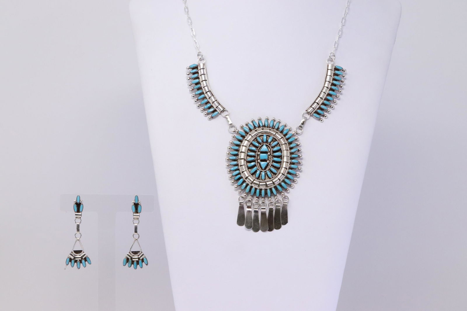 Native American Zuni Handmade Sterling Silver Necklace (1 of 5)