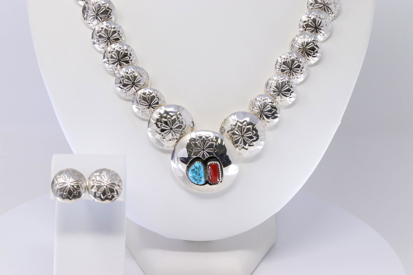 Sterling Silver Navajo Set. (1 of 7)