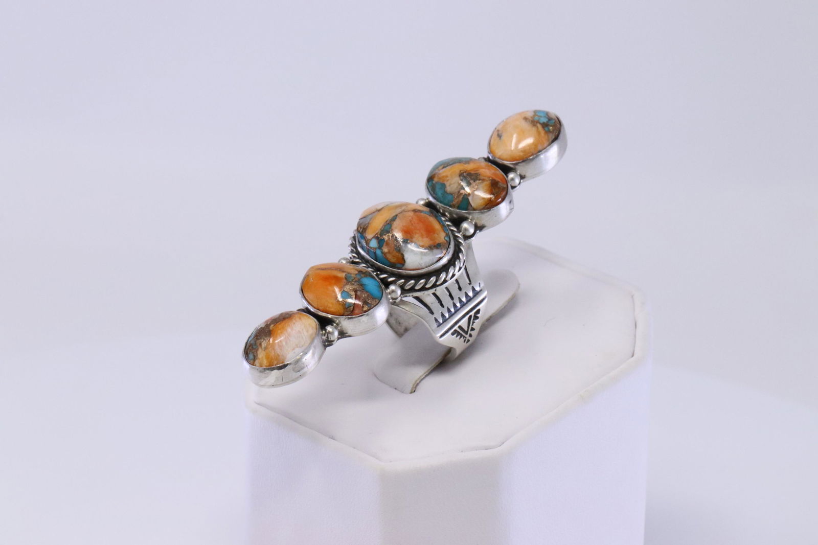 Native American Navajo Handmade Multi-Color Stone Ring (1 of 3)