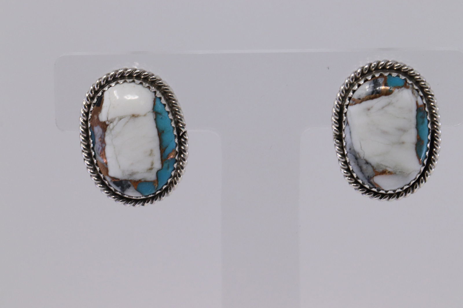 Native American Navajo Handmade Sterling Post Earring's (1 of 3)