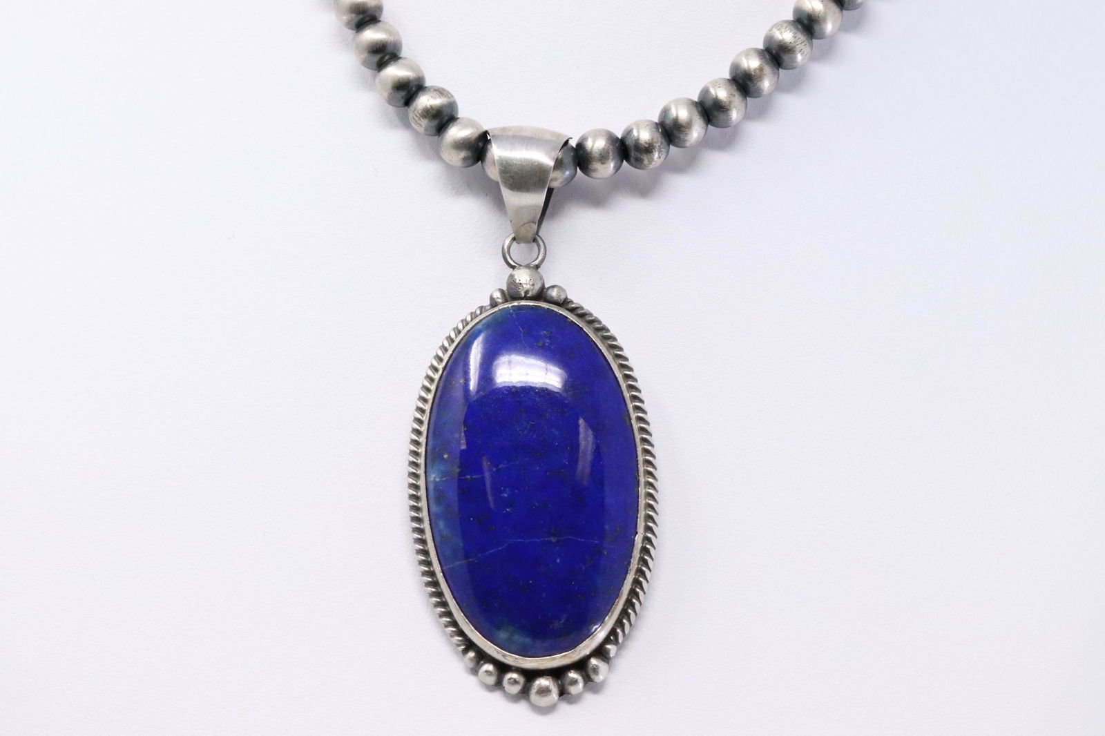 Native American Navajo Handmade Lapis Pendant Set In (1 of 3)
