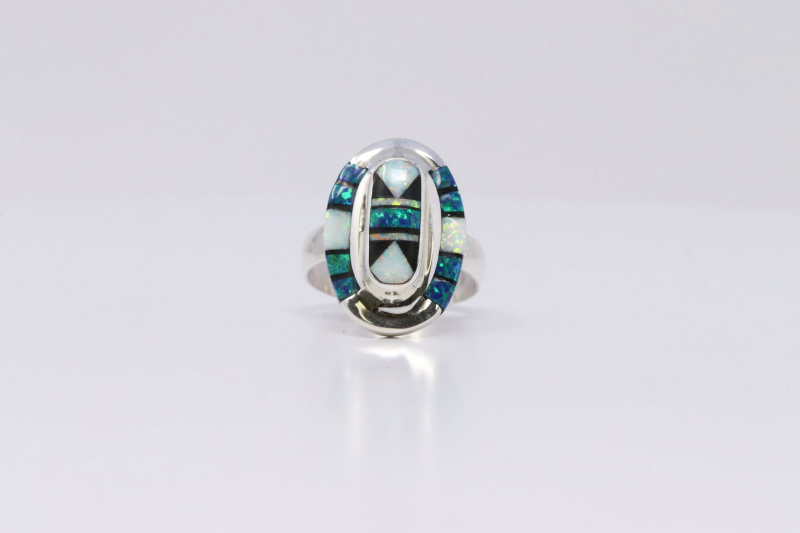Native American Zuni Handmade Sterling Silver Opal (1 of 4)