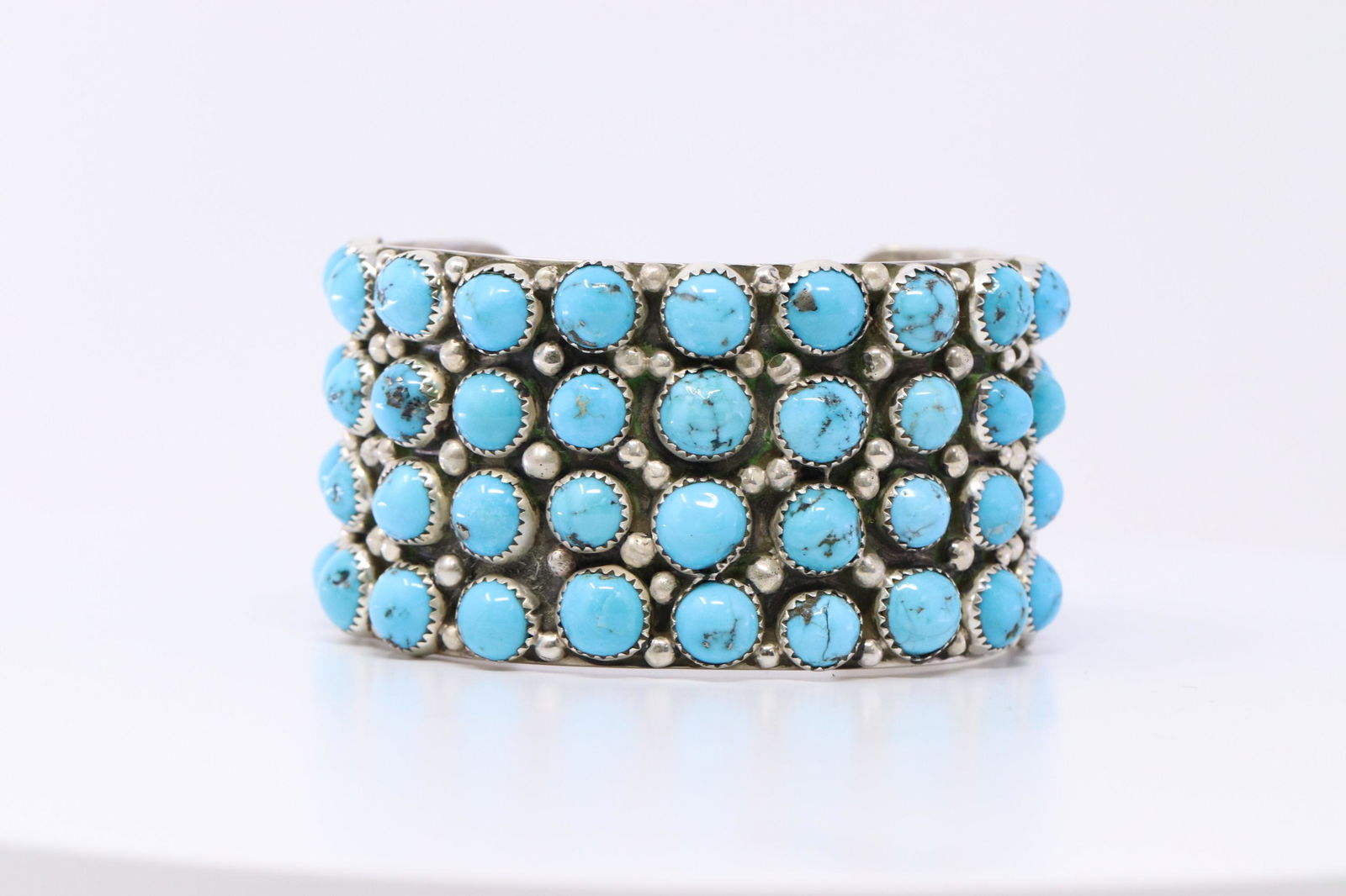 NATIVE AMERICAN NAVAJO STERLING SILVER TURQUOISE CUFF (1 of 5)
