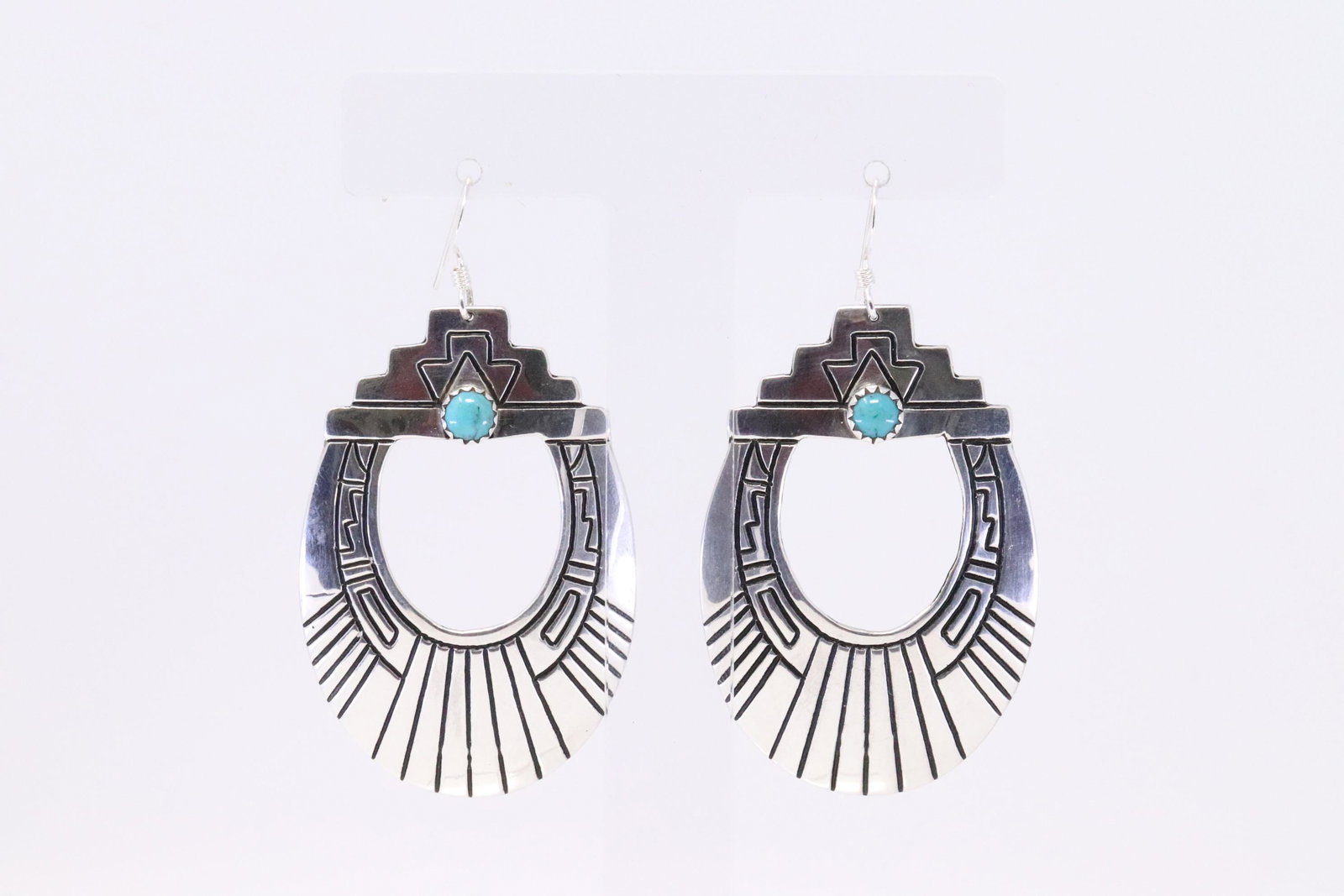 Native American Navajo Handmade Sterling Silver: This is a Native American Navajo Handmade Sterling Silver Turquoise Earrings Dangle by T&R Singer. Earrings Length is 2.50in"
