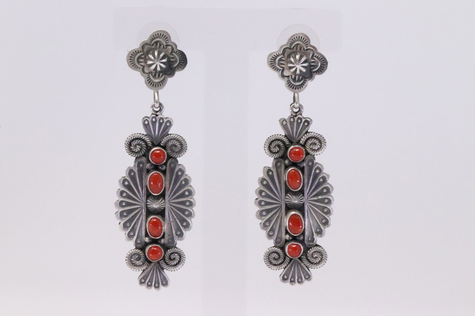 Native American Navajo Handmade Sterling Silver Coral (1 of 3)