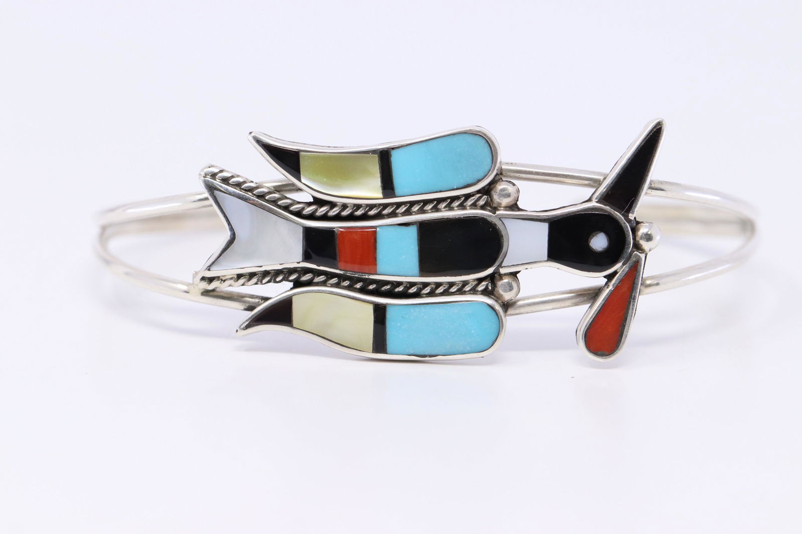 Native American Zuni Handmade Peyote WaterBird Inlay (1 of 4)