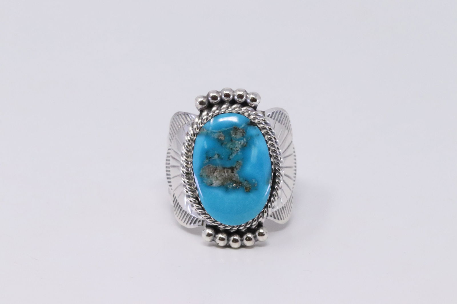 Native American Navajo Handmade Sterling Silver: This is a Native American Navajo Handmade Sterling Silver Turquoise Ring by Mike Smith. Ring size is 9.00