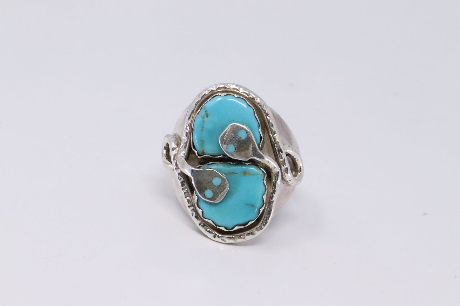 Native American Zuni Handmade Sterling Silver Turquoise (1 of 5)