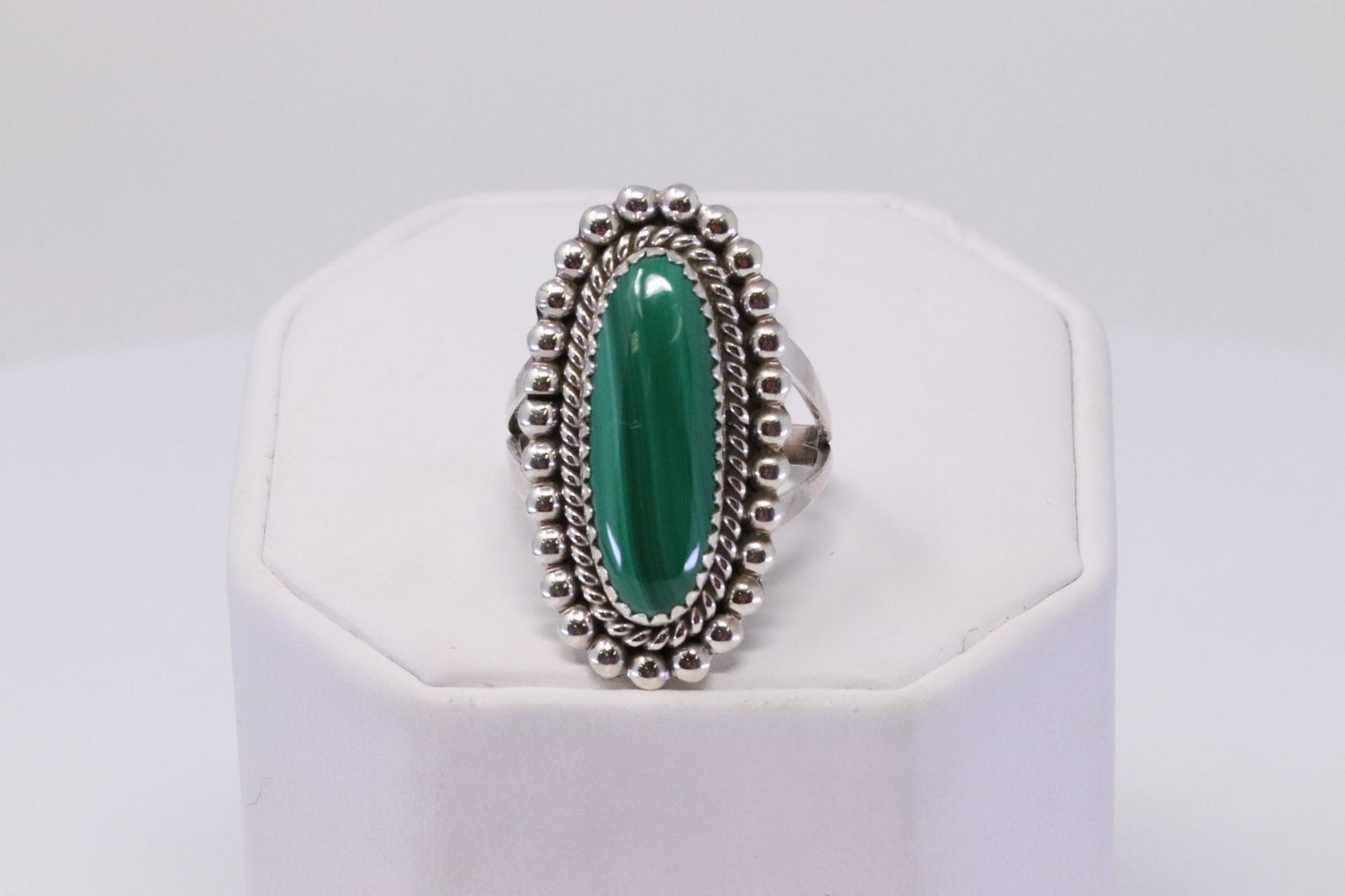 Native American Navajo Handmade Sterling Silver: This is a Native American Navajo Handmade Sterling Silver Malachite Ring by Benjamin Martinez. Ring size is 8.00