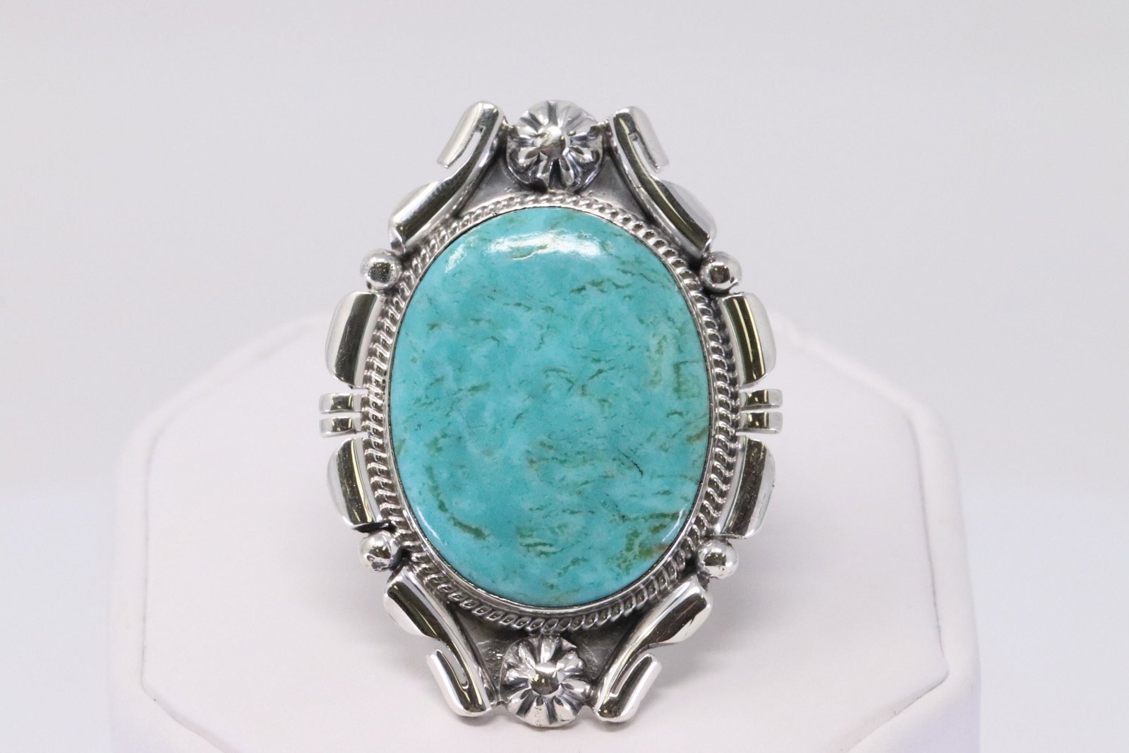 Native American Navajo Handmade Sterling Silver: This is a Native American Navajo Handmade Sterling Silver Turquoise Ring by Marita Benally. Ring size is 8.00