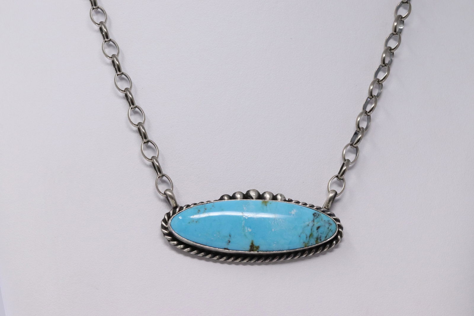 Native American Navajo Turquoise Necklace Sterling (1 of 5)