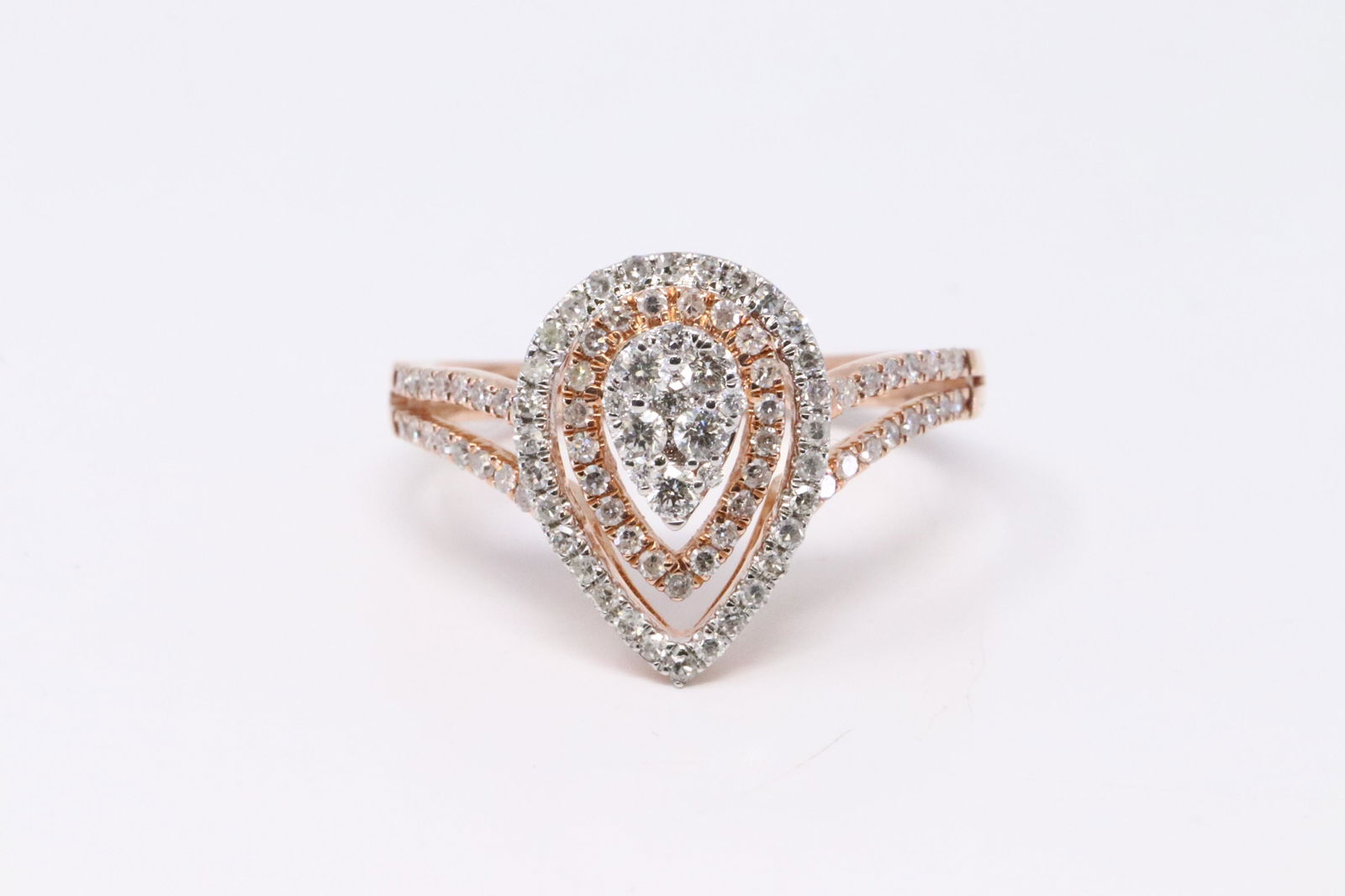 Ladies Diamond Pear Shape Ring. (1 of 4)
