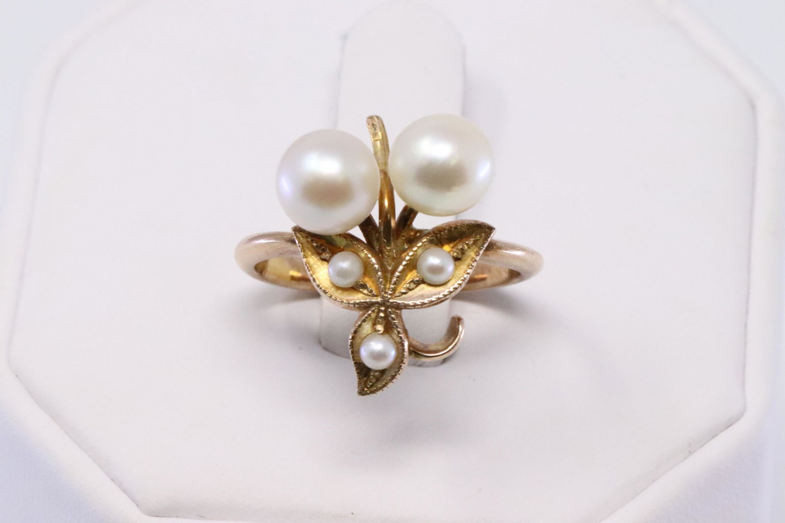 14KT Art Deco Pearl Ring (1 of 4)
